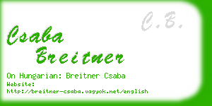 csaba breitner business card